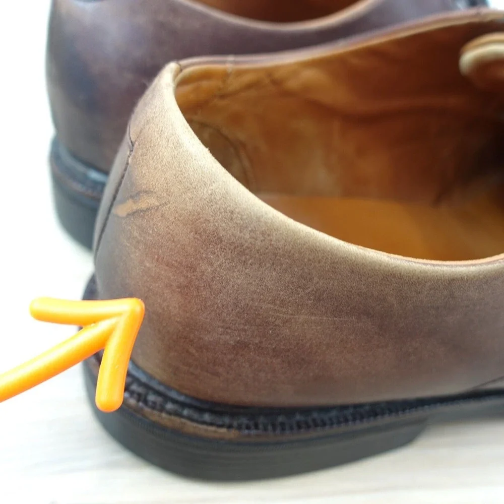 Vintage POLO Ralph Lauren Cap Toe Shoes Mens 10 D Tan Full Grain Calfskin VIBRAM